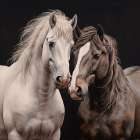 Graphic of two horses Art Print
